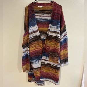 HEIMISH USA Colorful Striped Long Cardigan